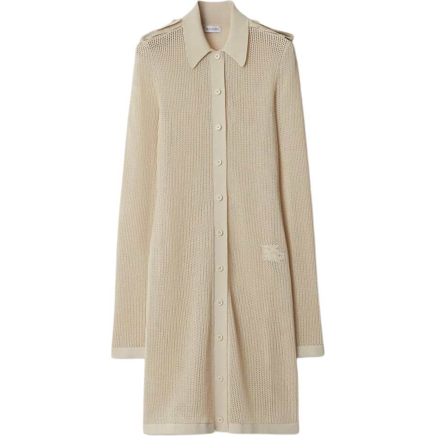 Burberry Long Sleeved Dress Women's Beige