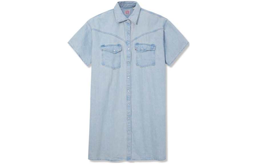 Levis Short Sleeved Dress Women's Blue