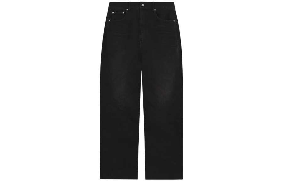 WE11DONE SS23 Jeans Women's Black Moderate Straight Fit Pants