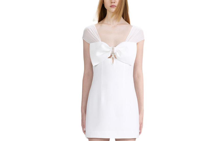 Self-portrait Self portrait FW22 Sleeveless Dress Women's White