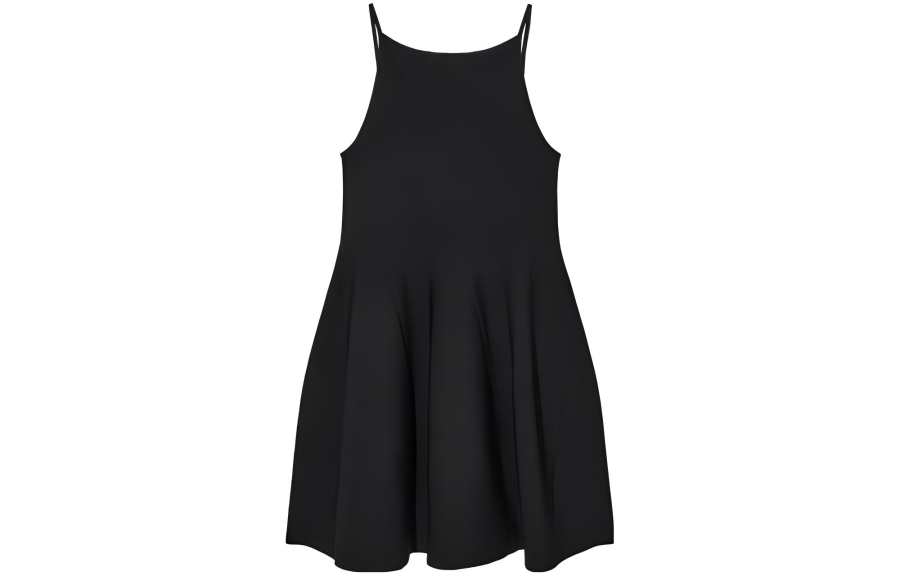 COS Slip Dresses Women's Black Square Collar Thin Short