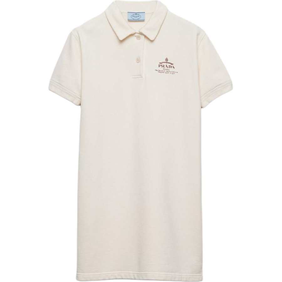 PRADA SS24 Short Sleeved Dress Women's Neutral Color