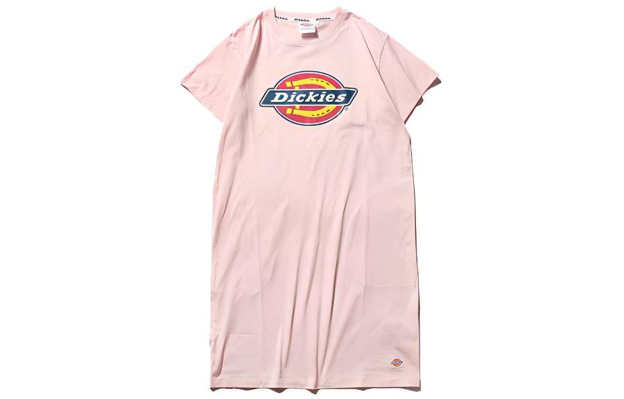 Dickies Short Sleeved Dress Women's Cream Pink