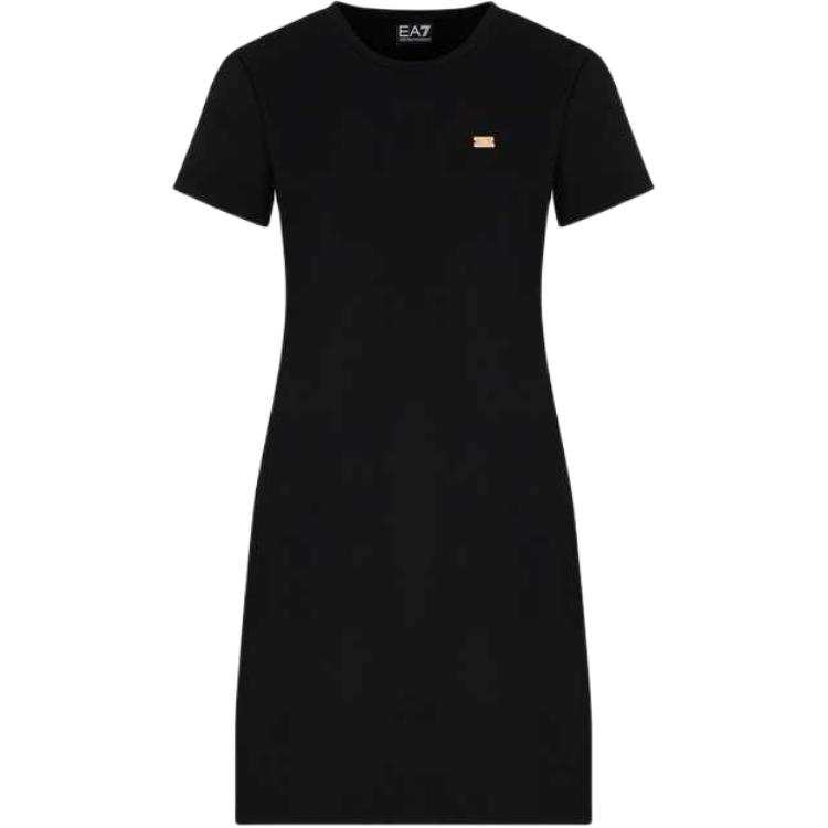EMPORIO ARMANI EA7 SS25 Short Sleeved Dress Women's Black