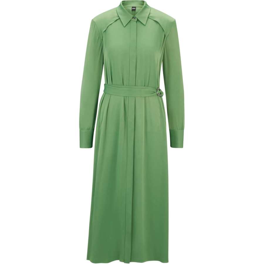 HUGO BOSS Long Sleeved Dress Women's Natural Green