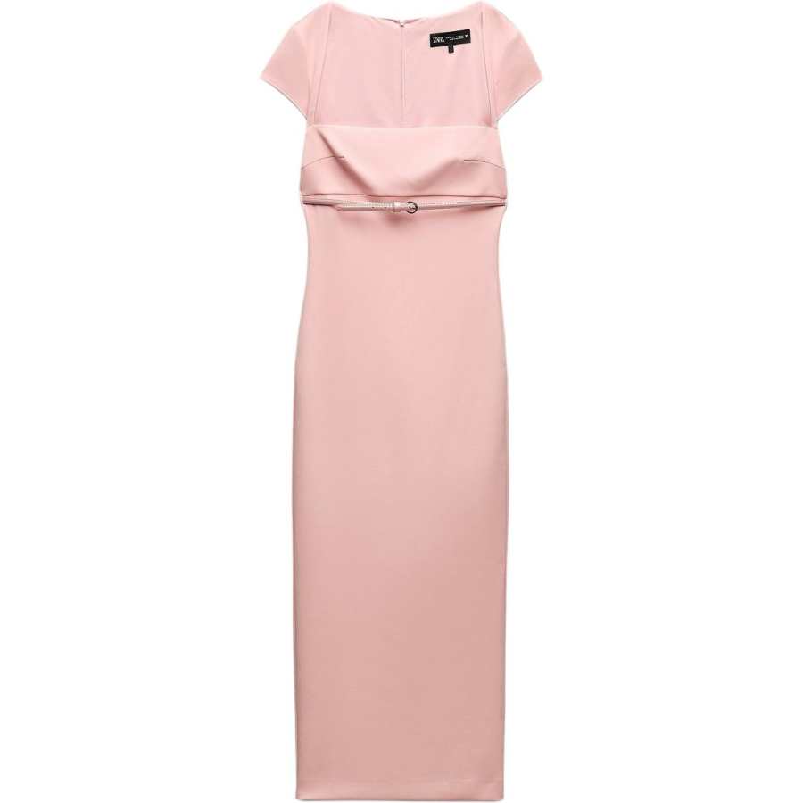 ZARA Short Sleeved Dress Women's Pink
