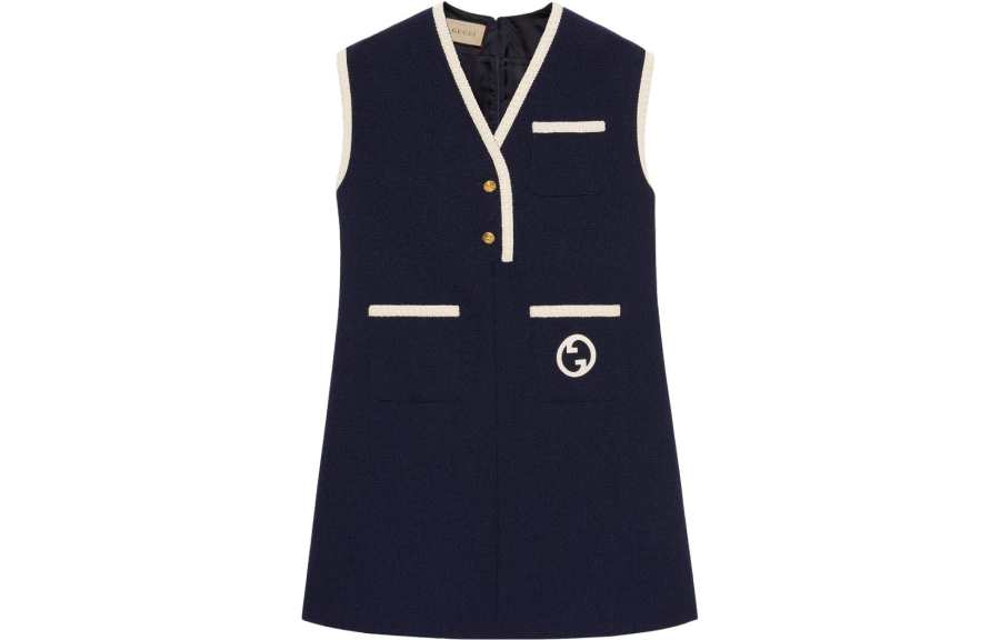 GUCCI Sleeveless Dress Women's Dark Blue