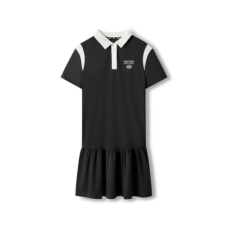 Skechers Sports Life Collection Short Sleeved Dress Women's Carbon Black