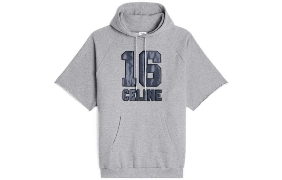 CELINE Short Sleeved Dresses Women's Gray Hooded Moderate Short
