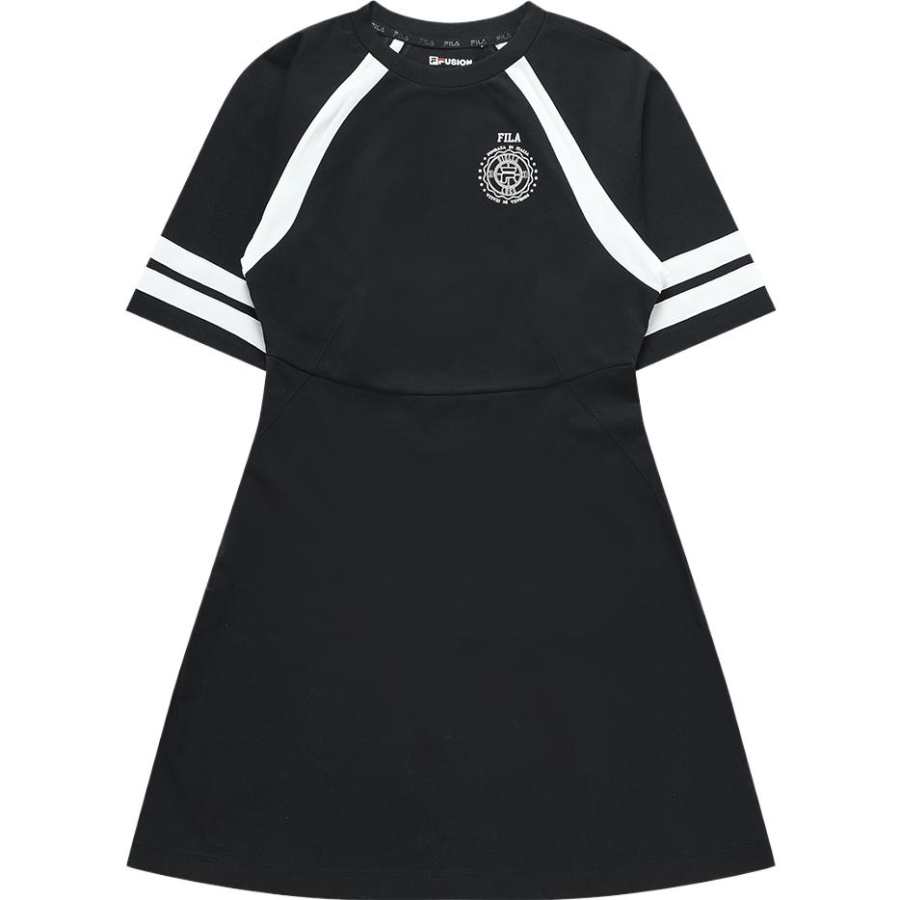 FILA FUSION Short Sleeved Dress Women's Pitch Black