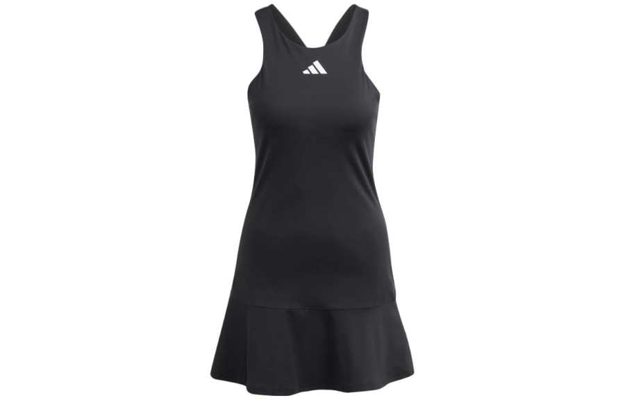 Adidas Adidas Sleeveless Dresses Women's Black Crew Neck Moderate Mid Length