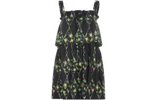 MSGM Slip Dresses Women's Black Square Collar Short