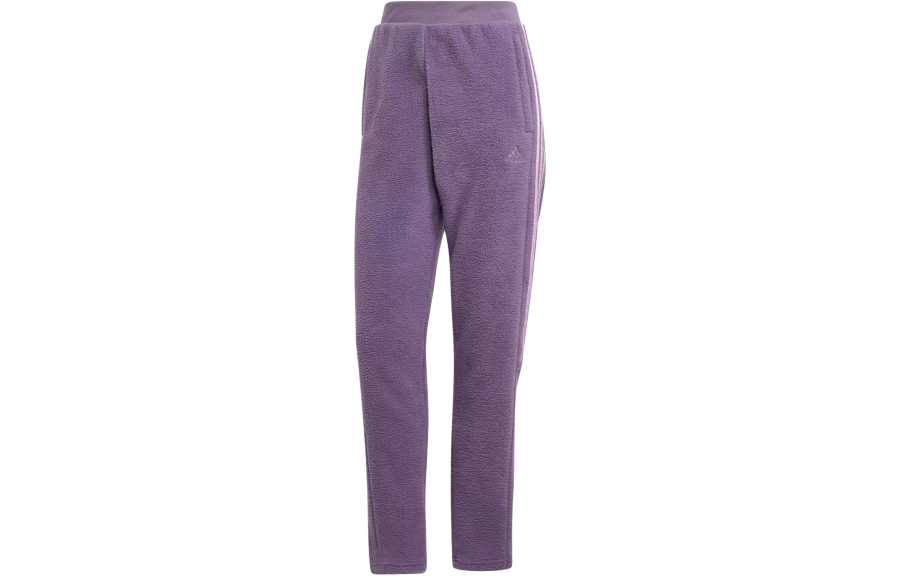 Adidas Adidas Knitted Sweatpants Women's Purple Thickened Tapered Pants