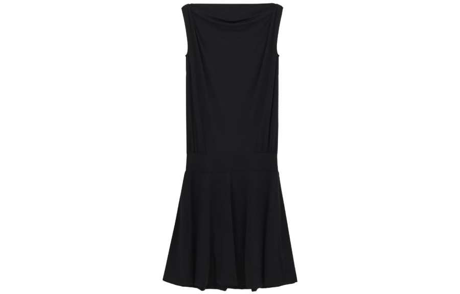 WE11DONE SS23 Sleeveless Dresses Women's Black Crew Neck Moderate Midi Dress