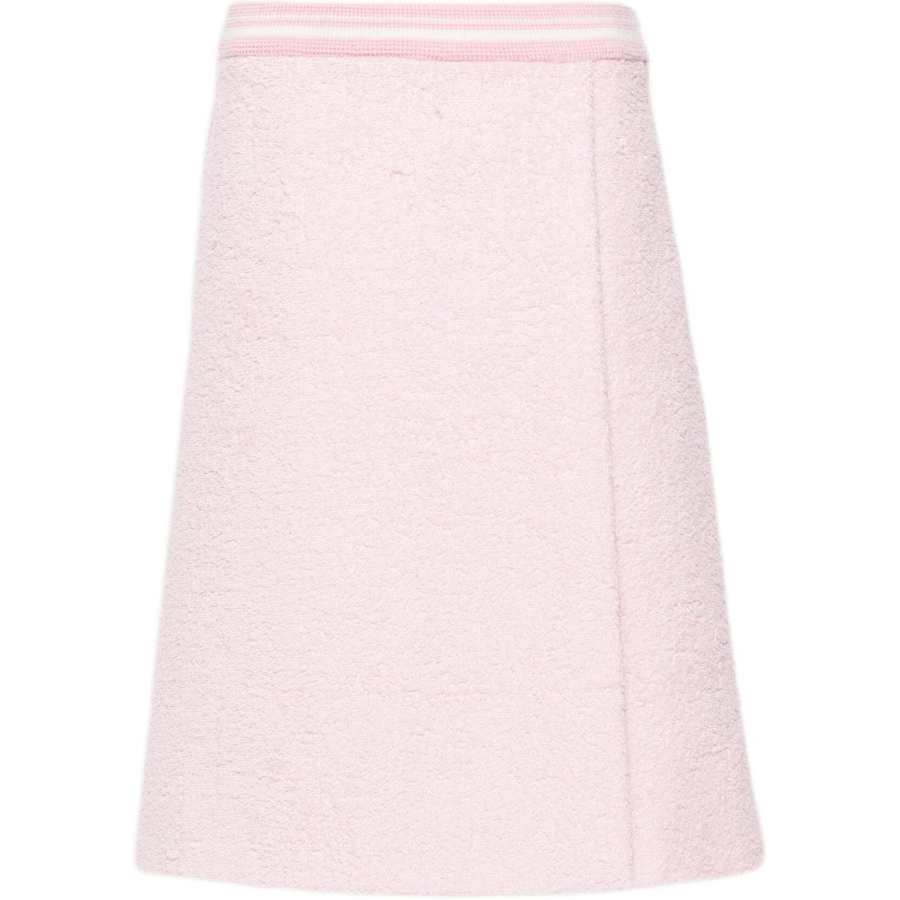 MIU MIU Knitted Fabric A Line Midi Dress Women's Petal Pink
