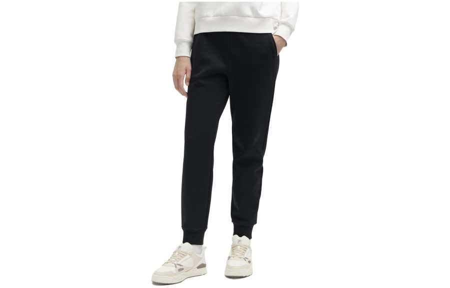 FILA Knitted Sweatpants Women's Jet Black Moderate Cuffed Pants