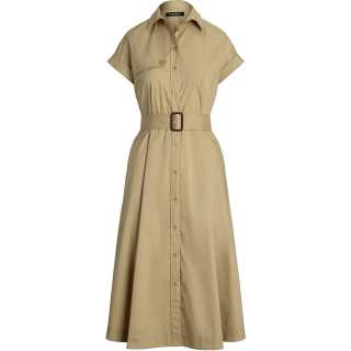 LAUREN RALPH LAUREN FW24 Short Sleeved Dress Women's Birch Brown
