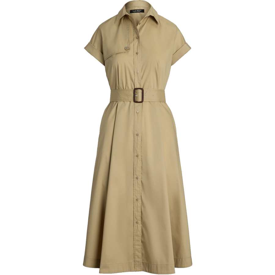 LAUREN RALPH LAUREN FW24 Short Sleeved Dress Women's Birch Brown