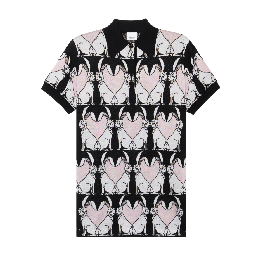 Burberry SS23 The Year Of The Rabbit SS23 Short Sleeved Dress Women's Black