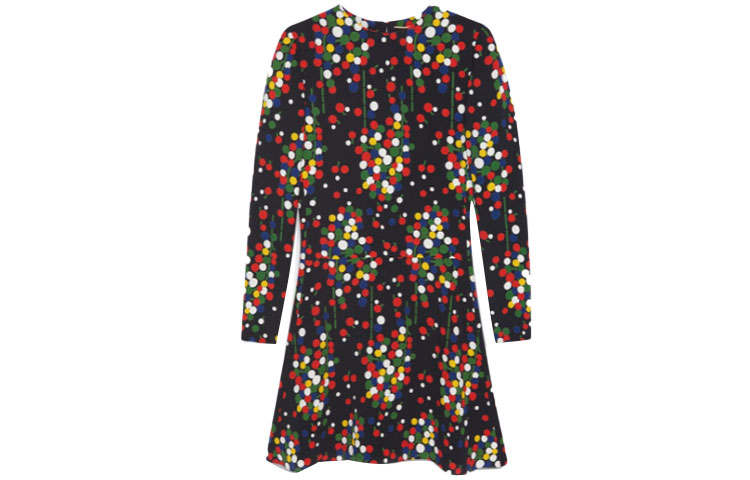 SAINT LAURENT Confetti-Print Flared Dress
