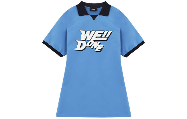 WE11DONE Short Sleeved Dress Women's Blue
