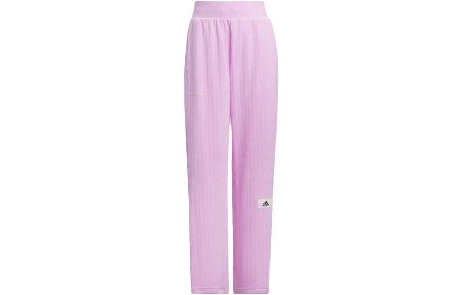 Adidas Adidas Lounge Knitted Sweatpants Women's Pink Moderate Straight Fit Pants