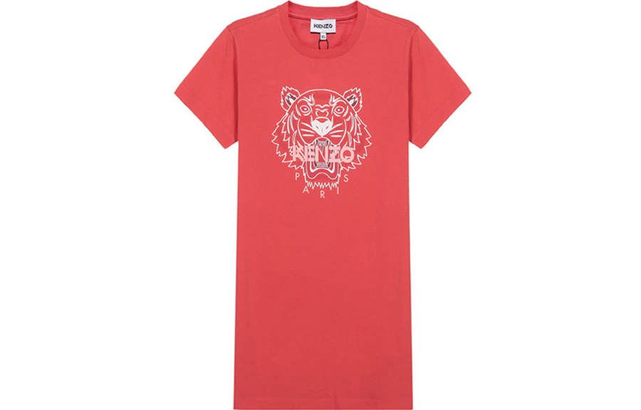 KENZO SS21 Short Sleeved Dress Women's Watermelon Red