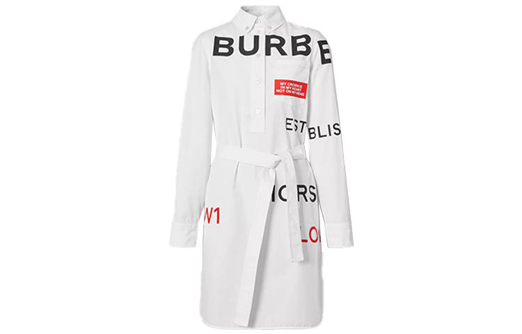 Burberry Long Sleeved Dress Women's White