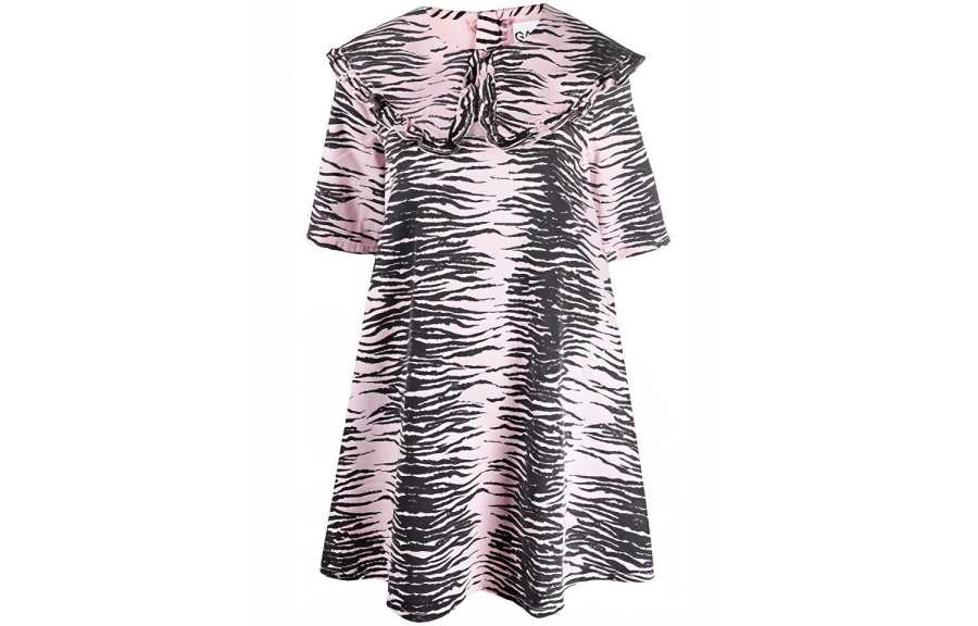 GANNI Short Sleeved Dress Women's Multicolor