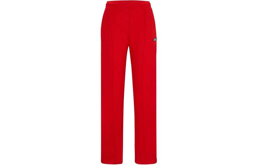 HUGO BOSS Racing Inspired Tracksuit Bottoms With Striped Logo Tape Knitted Sweatpants Women's Red