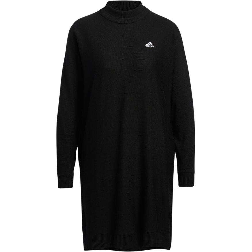 Adidas Adidas Long Sleeved Dresses Women's Black Crew Neck Moderate Mid Length