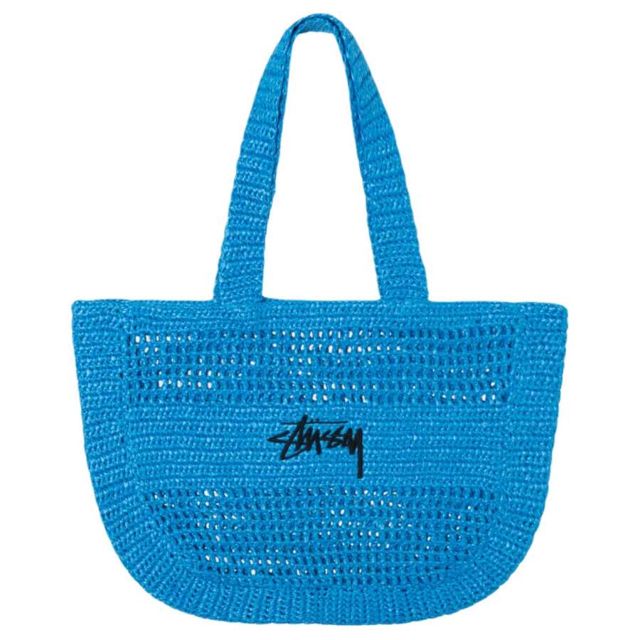 Stussy Polypropylene Tote Bag, Shopping Bag, Shoulder Bag Unisex Blue