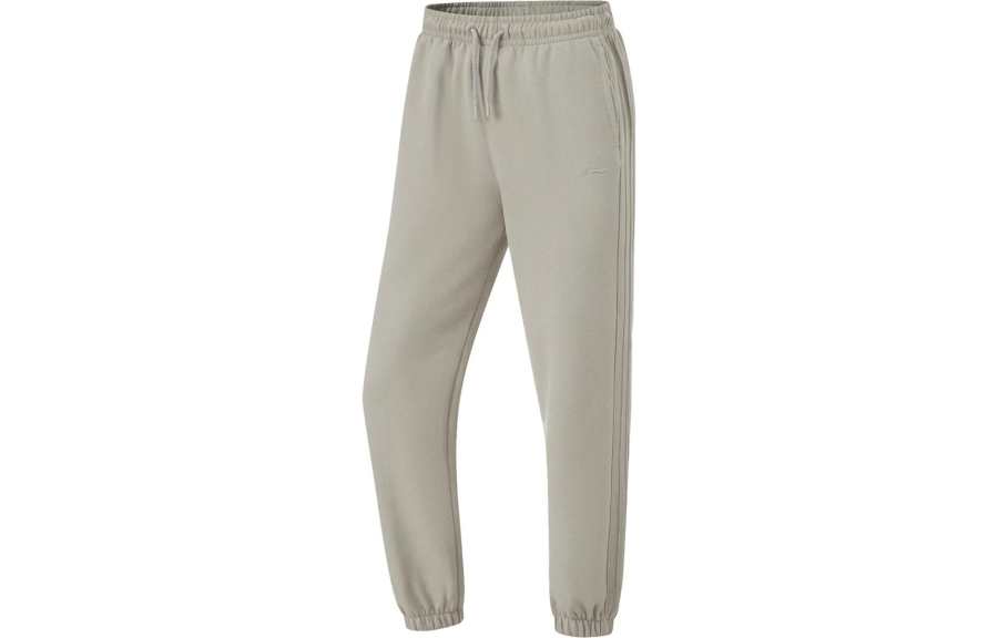 Li-Ning Li Ning Fitness Series Solid Color Elastic Cuff Fleece Lined Thermal Loose Fit Knitted Sweatpants Women's