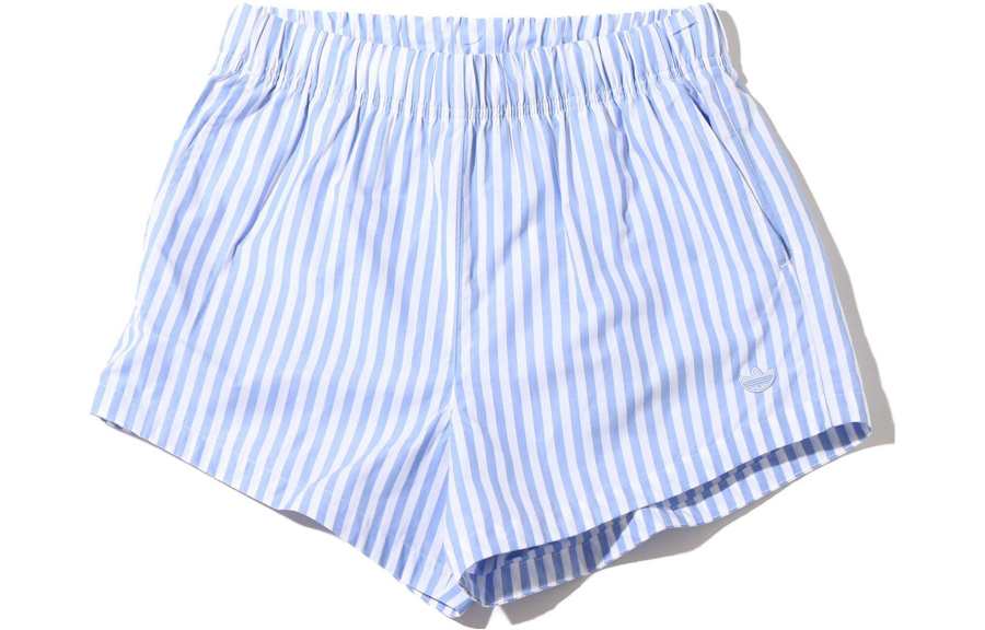 Adidas Originals ESSENTIALS Casual Shorts Women's Blue With White Lettering Moderate