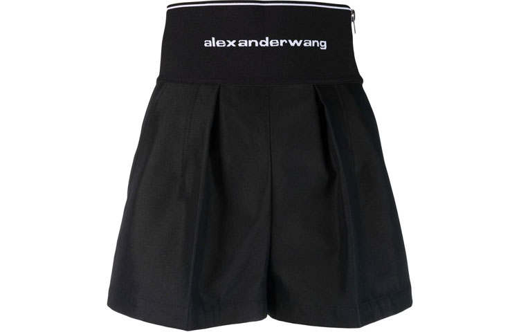 Alexander Wang Logo Waistband High Waist Shorts