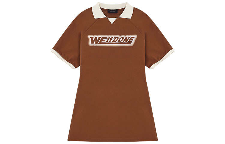 WE11DONE Short Sleeved Dress Women's Brown