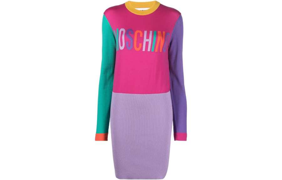 Moschino intarsia logo-knit sweater dress