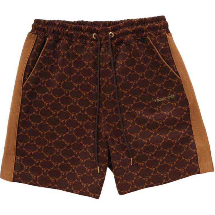 A BATHING APE A Bathing Ape printed side-stripe shorts