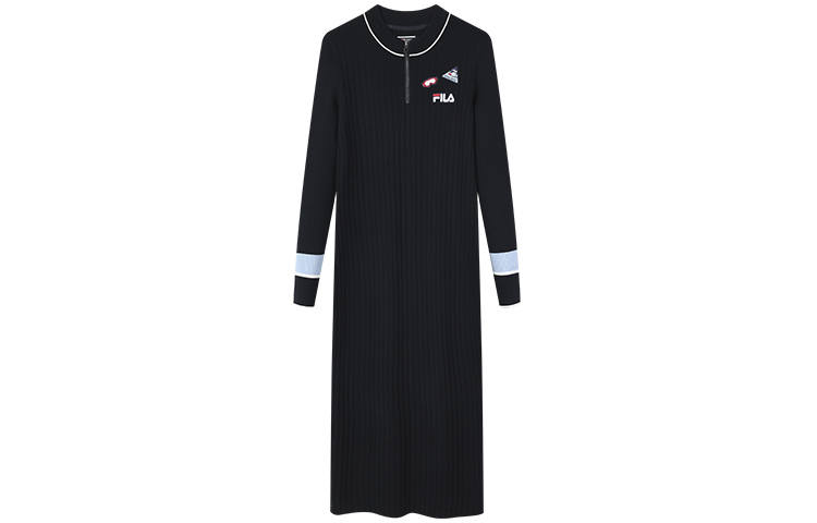 FILA Long Sleeved Dresses Women's Legend Blue Crew Neck Moderate Mid Length