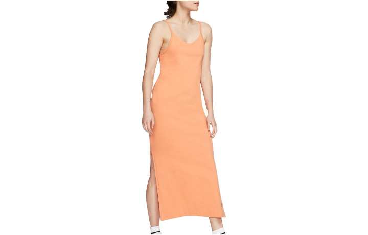 Nike Nike Slip Dresses Women's Orange V Neck Moderate Long
