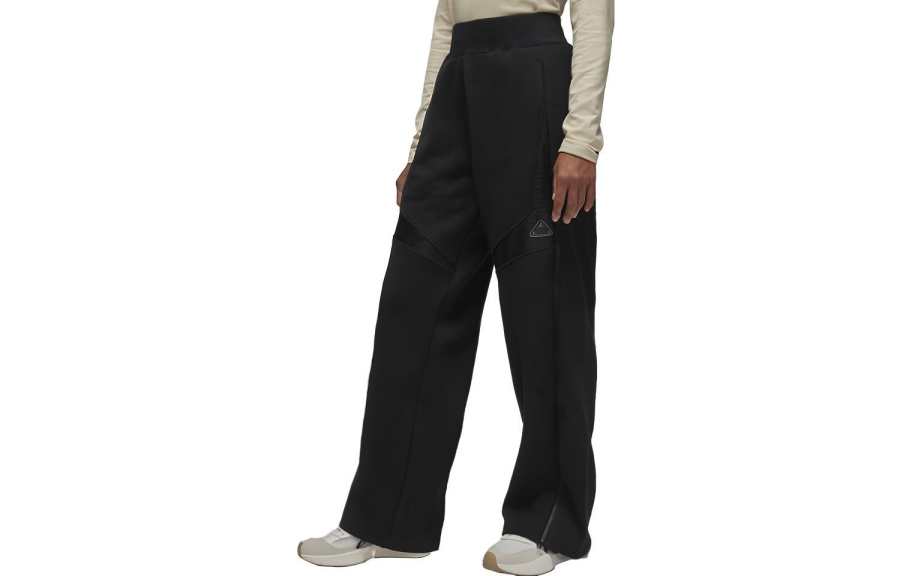 Jordan Jordan Knitted Sweatpants Women's Black Moderate Wide Leg Pants