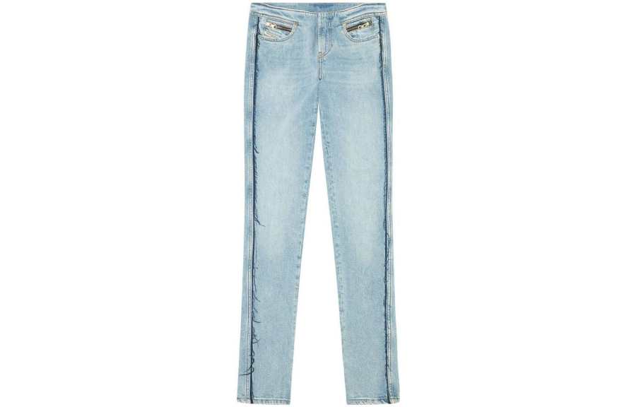 DIESEL Rehab Denim Jeans Women's Light Blue Moderate Straight Fit Pants