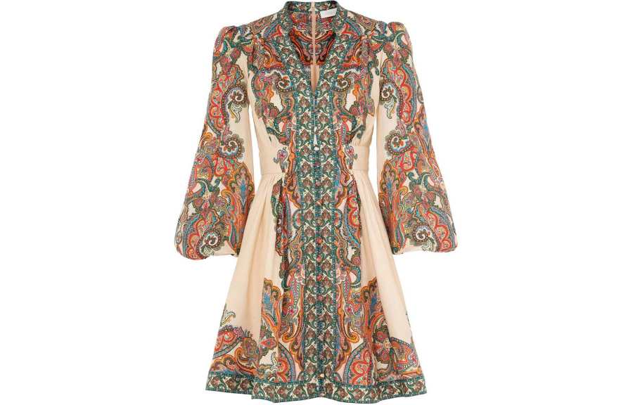 Zimmermann Ottie Plunge linen mini dress