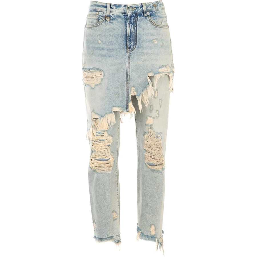 R13 Jeans Women's Blue Moderate Ripped Pants