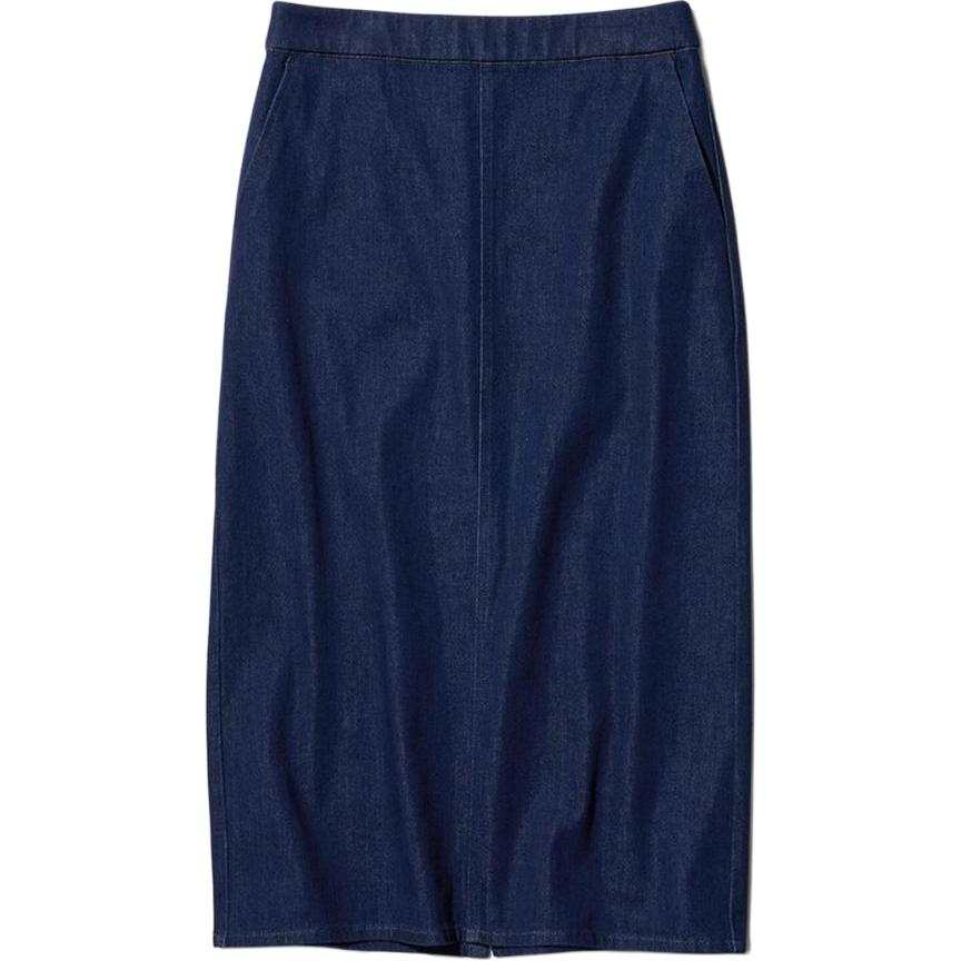UNIQLO Denim Long Skirt Women's Navy Blue