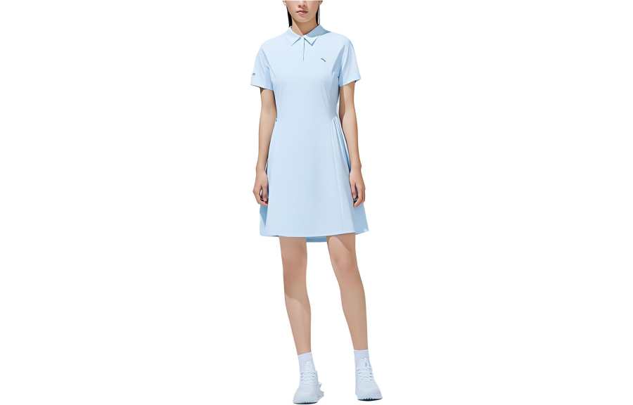 Anta Sports Life Collection Short Sleeved Dress Women's Keling Blue