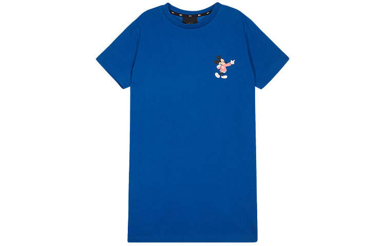 MLB X Disney MLB X Disney Short Sleeved Dresses Women's Blue Crew Neck Moderate Short