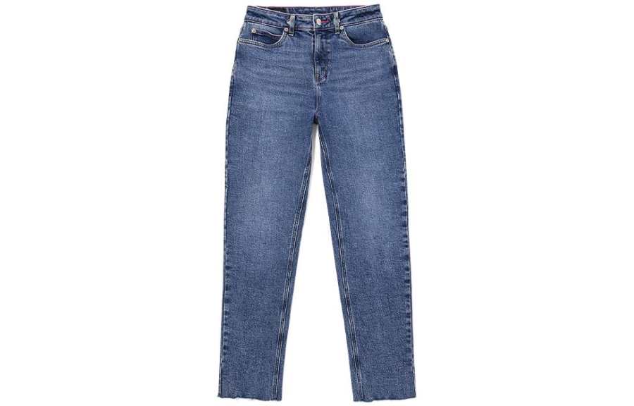 Lee Jeans Women's Medium Dark Blue Moderate Straight Fit Pants