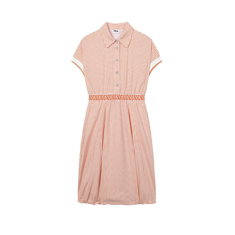 FILA SS24 Short Sleeved Dress Women's Orange With Seeds