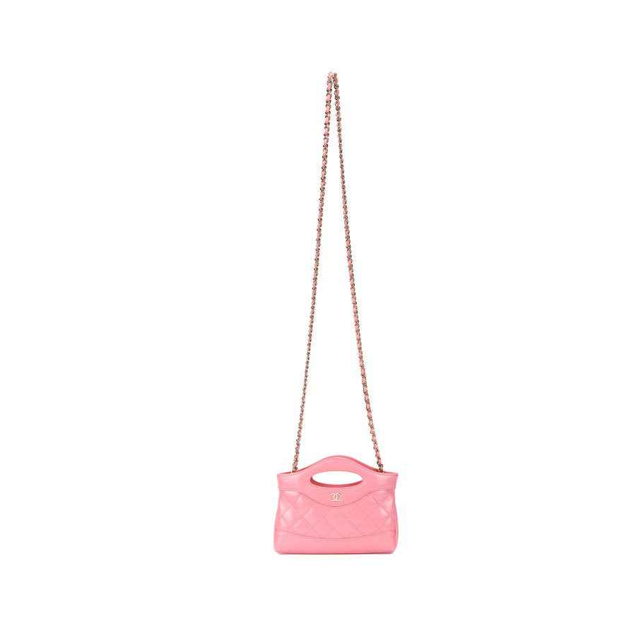 CHANEL 31Bag Waxed Lambskin Shoulder Bag, Crossbody Bag, Handbag Mini Women's Pink
